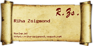 Riha Zsigmond névjegykártya