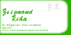 zsigmond riha business card